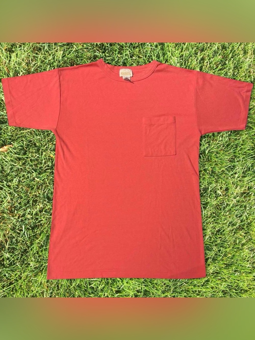 ROAMAN’S 90s VINTAGE PINK POCKET TEE MEDUIM